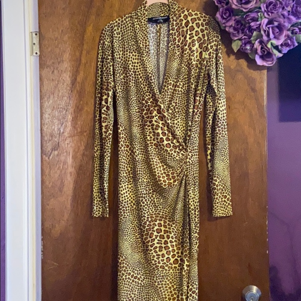 Long sleeve Animal printed dress